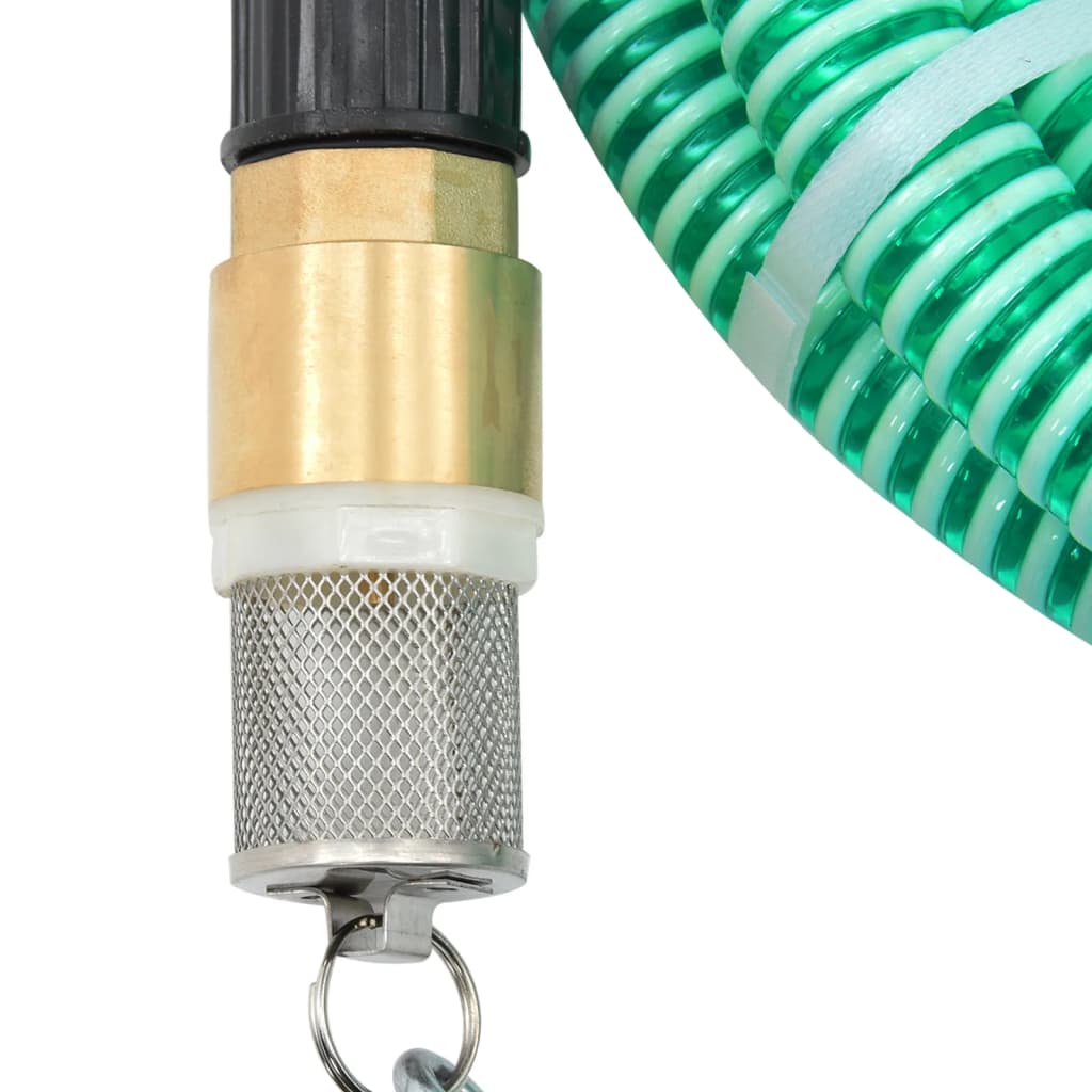 vidaXL Zuigslang met messing koppelingen 1,1'' 4 m PVC groen
