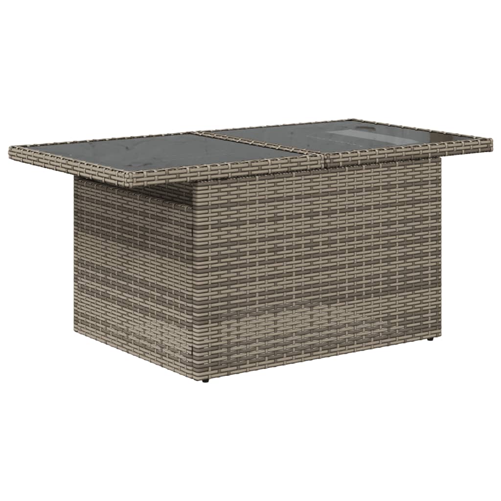 vidaXL 6-delige tuinbankset met kussens, grijs polyrotan