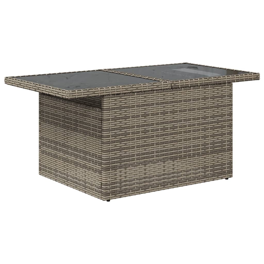 vidaXL 6-delige tuinbankset met kussens, grijs polyrotan