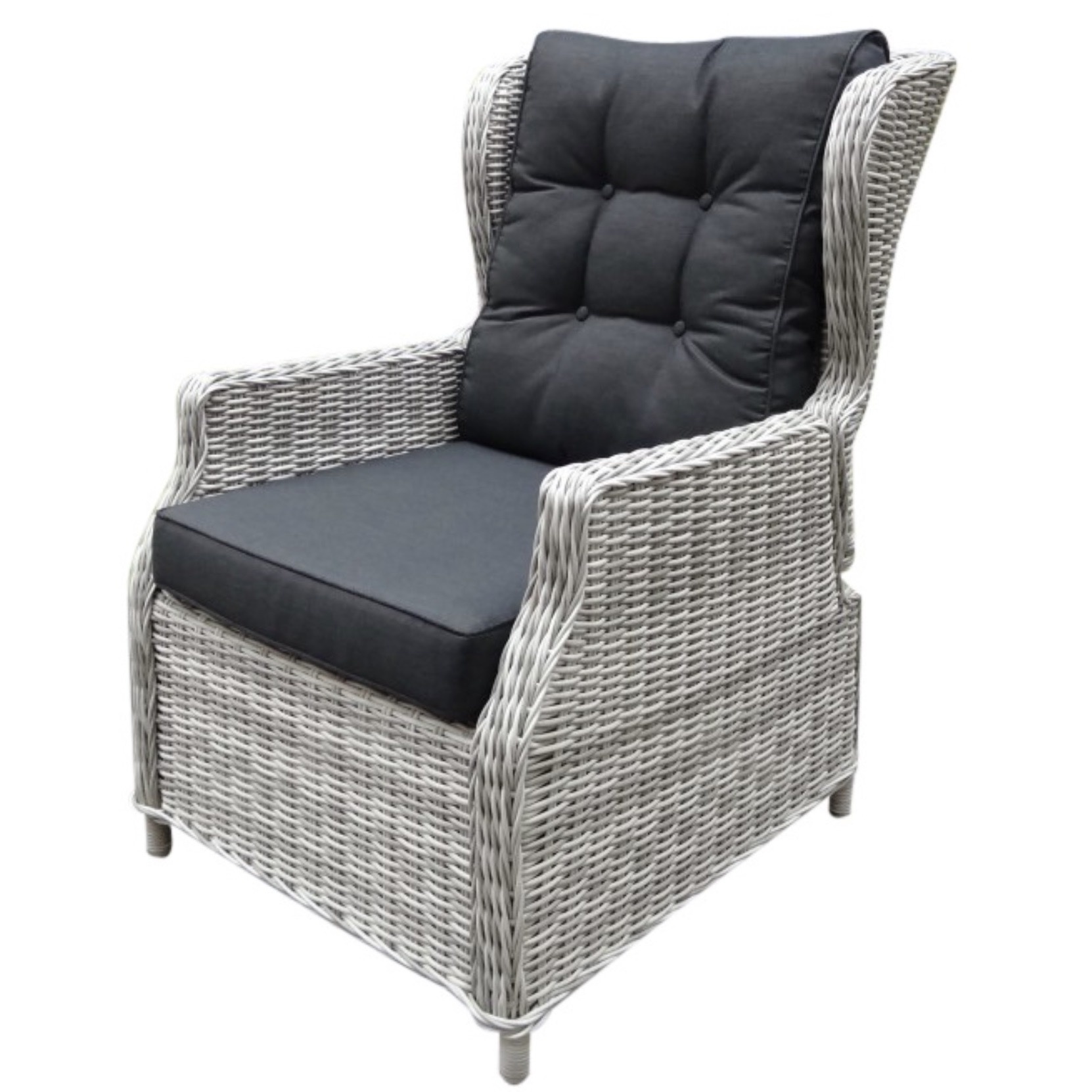 AVH-Collectie Ibiza lounge tuinstoel verstelbaar wit grijs