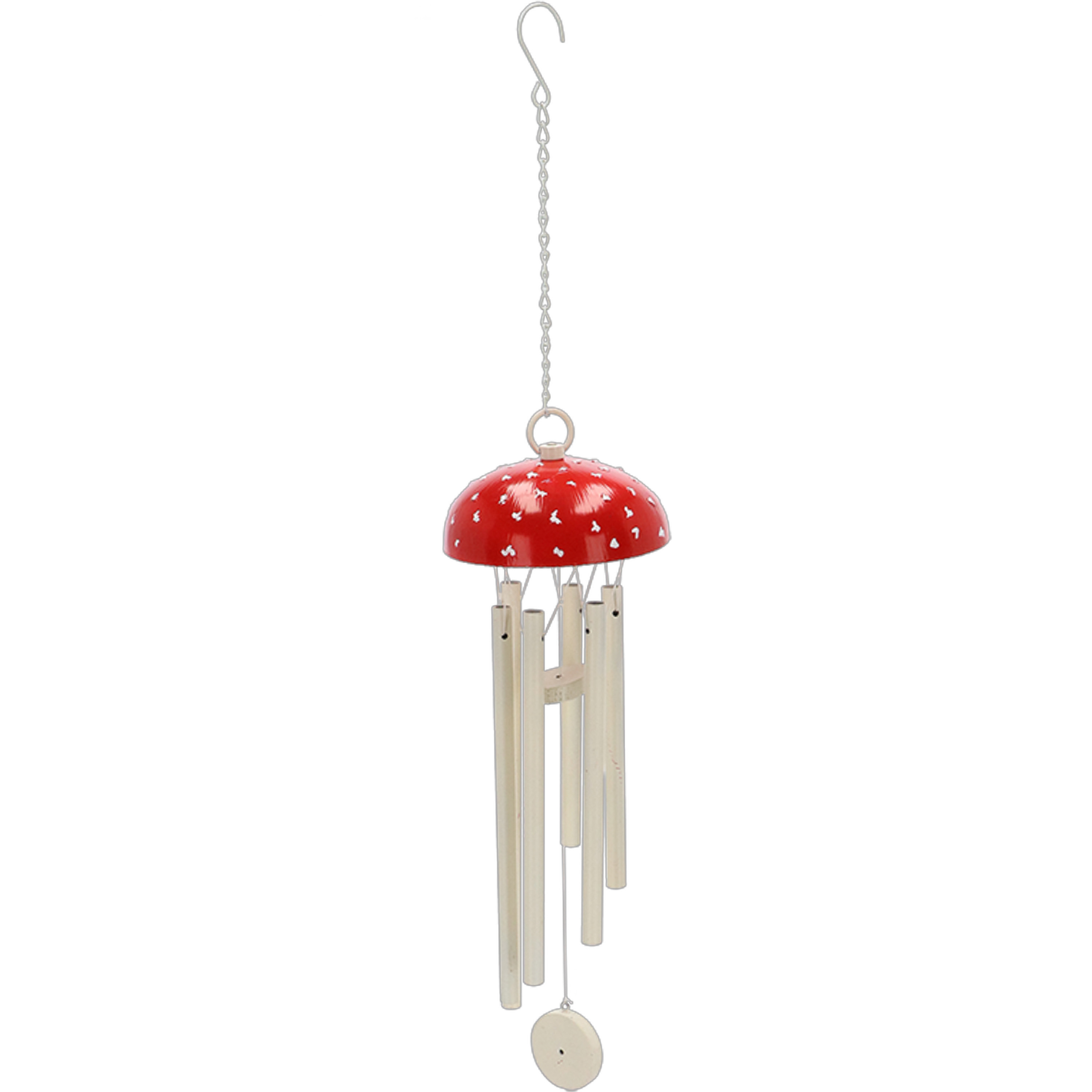 World of Weather Windgong vliegenzwam - aluminium - 12 x 64 cm -