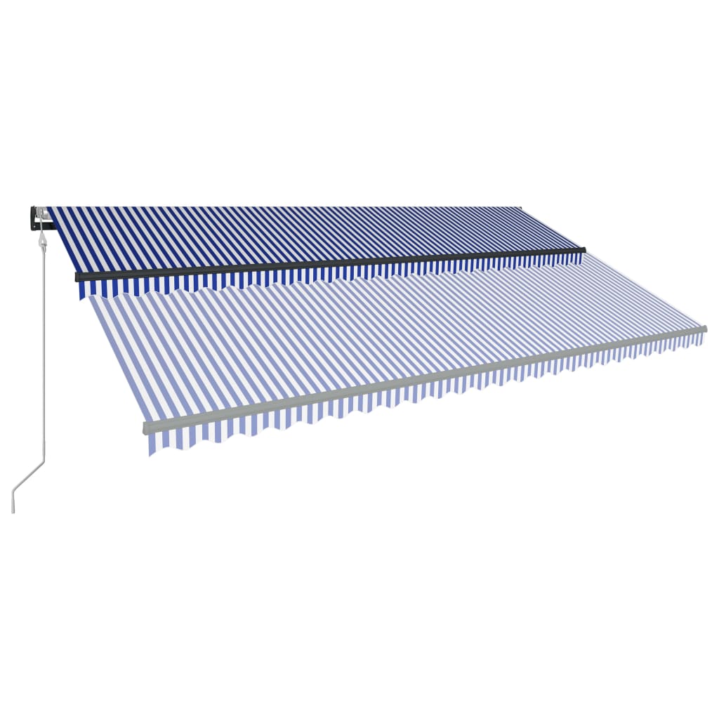 vidaXL Luifel automatisch uittrekbaar 600x300 cm blauw en wit