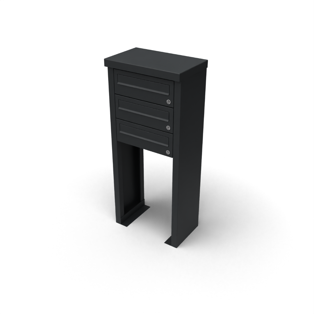 Geroba Multibox brievenbus 1 breed 3 hoog zwart - 