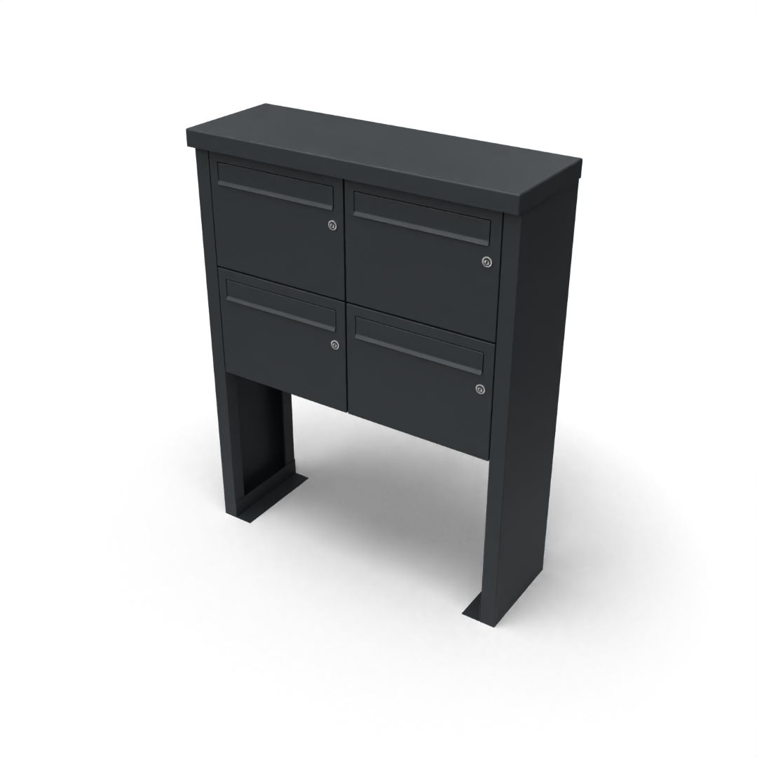 Geroba Multibox brievenbus 2 breed 2 hoog zwart - 