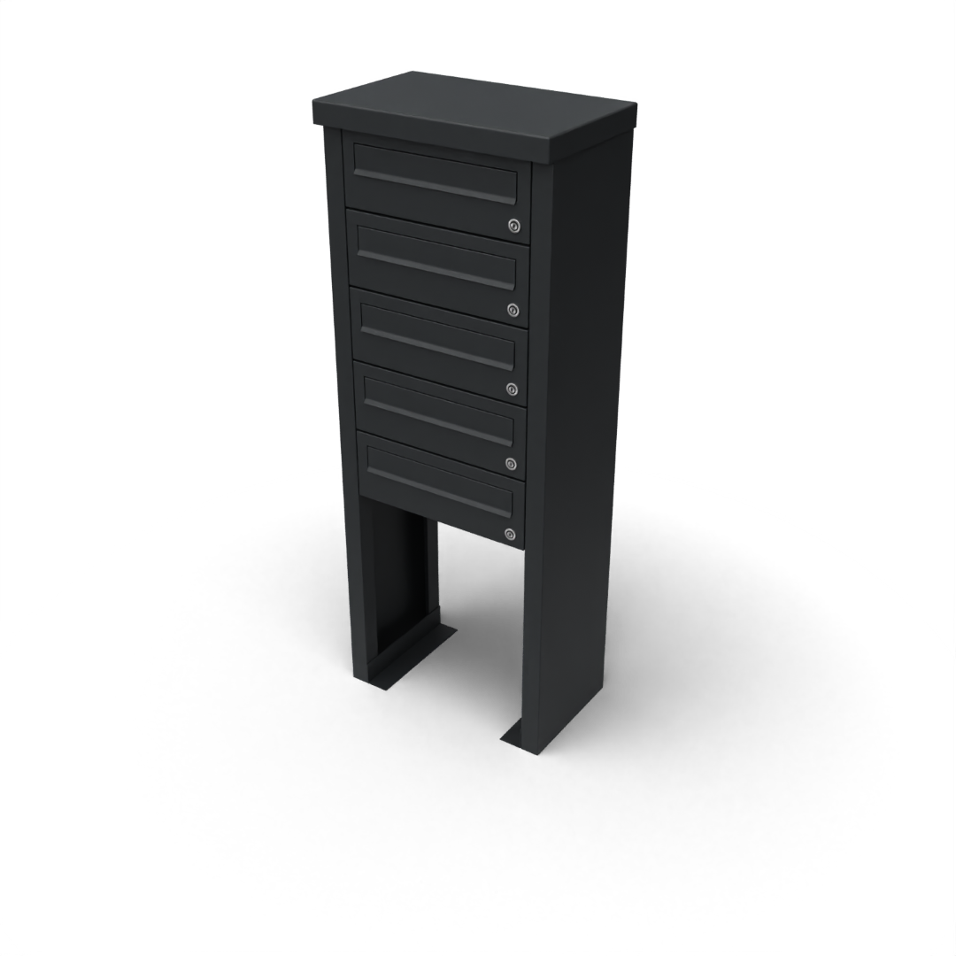 Geroba Multibox brievenbus 1 breed 5 hoog zwart - 