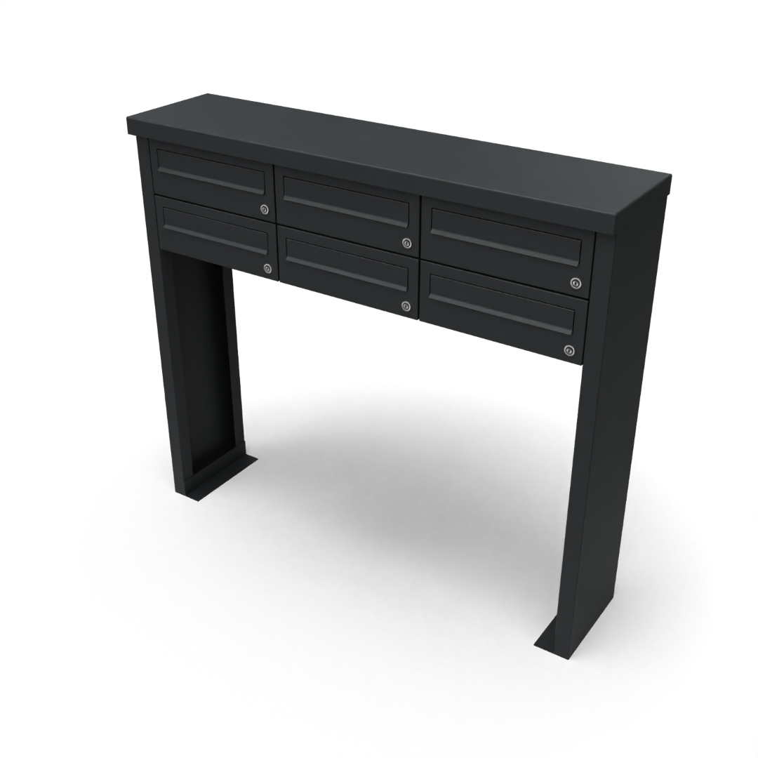 Geroba Multibox brievenbus 3 breed 2 hoog zwart - 