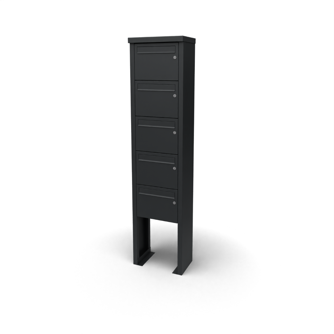 Geroba Multibox brievenbus 1 breed 5 hoog zwart - 