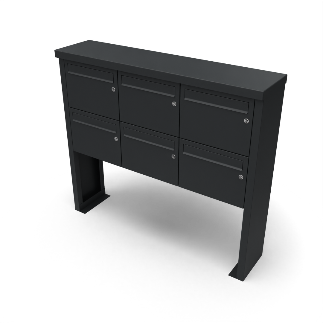 Geroba Multibox brievenbus 3 breed 2 hoog zwart - 