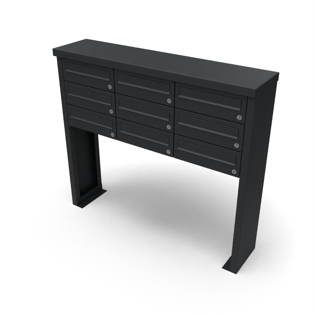 Geroba Multibox brievenbus 3 breed 3 hoog zwart - 