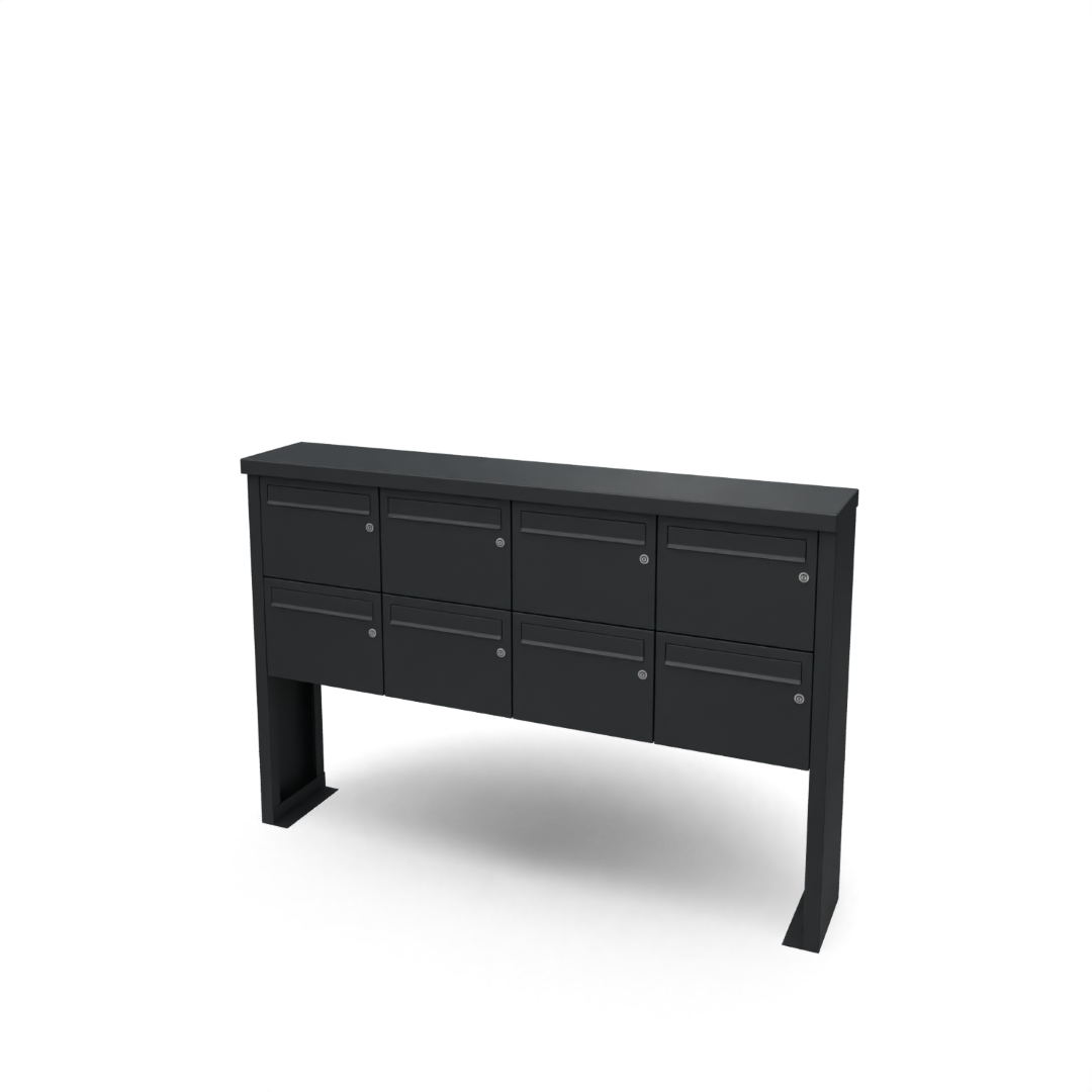 Geroba Multibox brievenbus 4 breed 2 hoog zwart - 