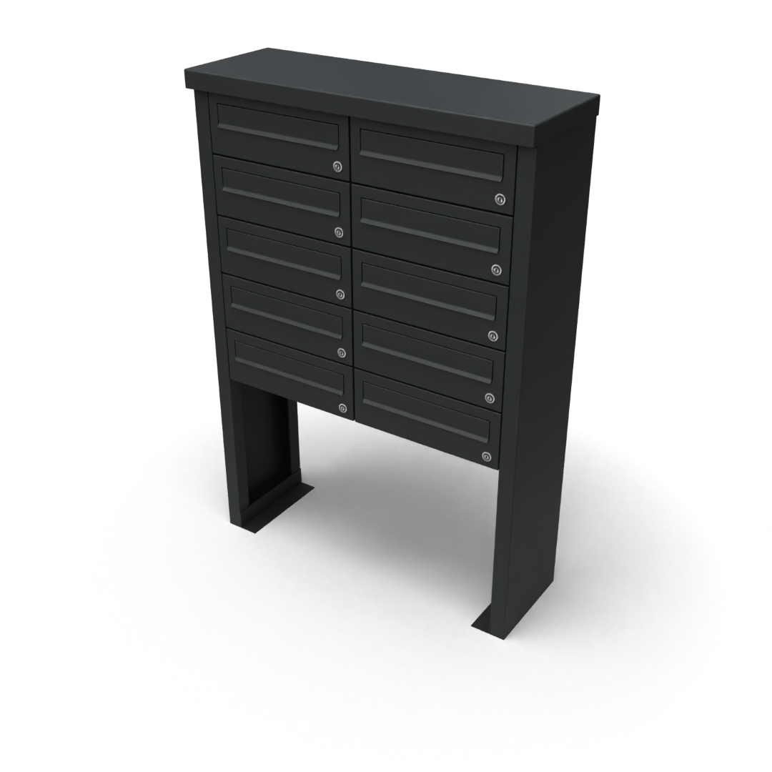 Geroba Multibox brievenbus 2 breed 5 hoog zwart - 