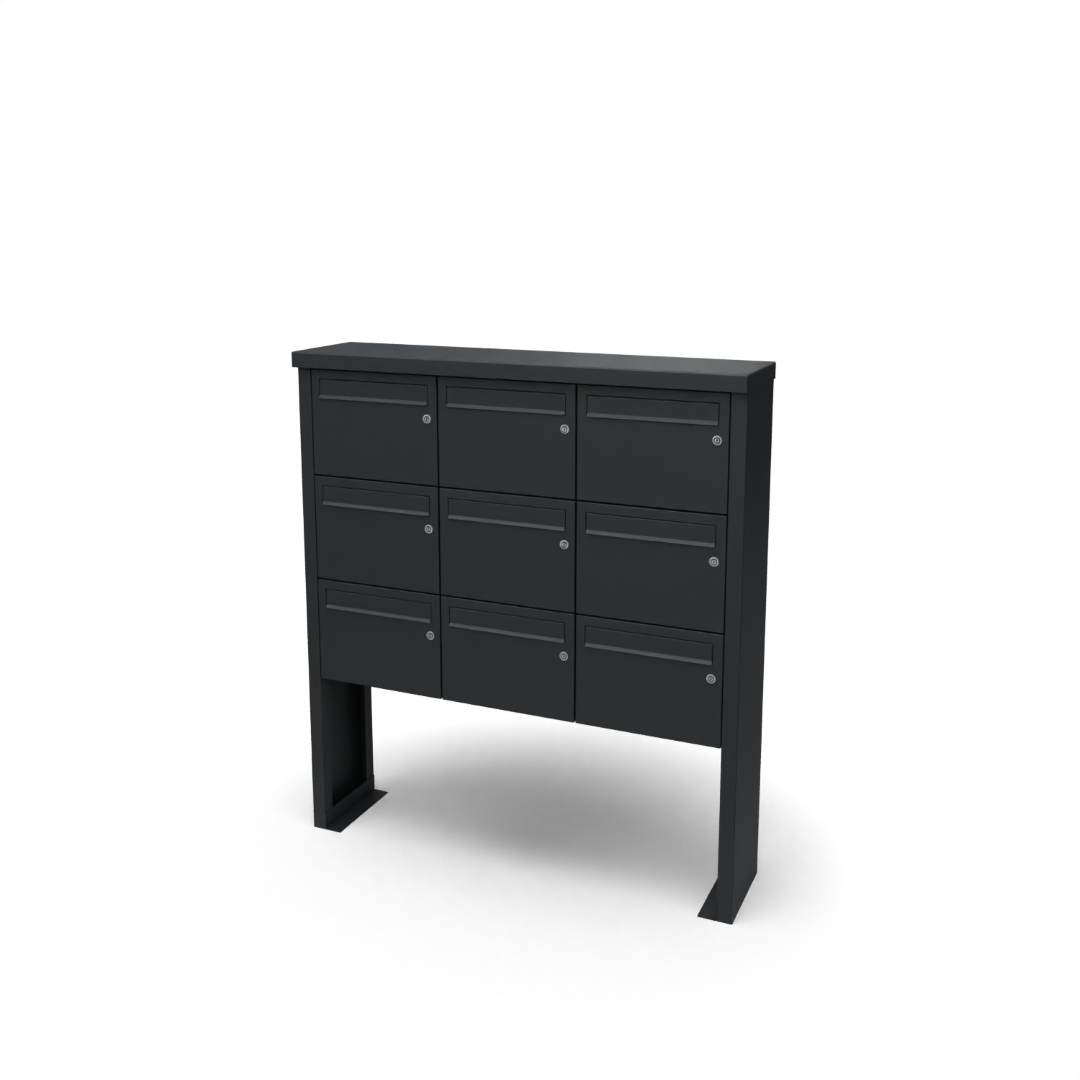 Geroba Multibox brievenbus 3 breed 3 hoog zwart - 