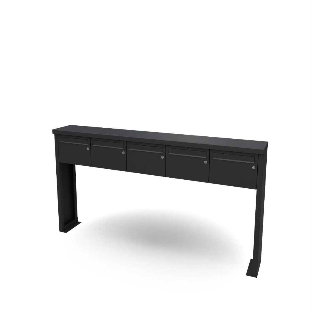 Geroba Multibox brievenbus 5 breed 1 hoog zwart - 