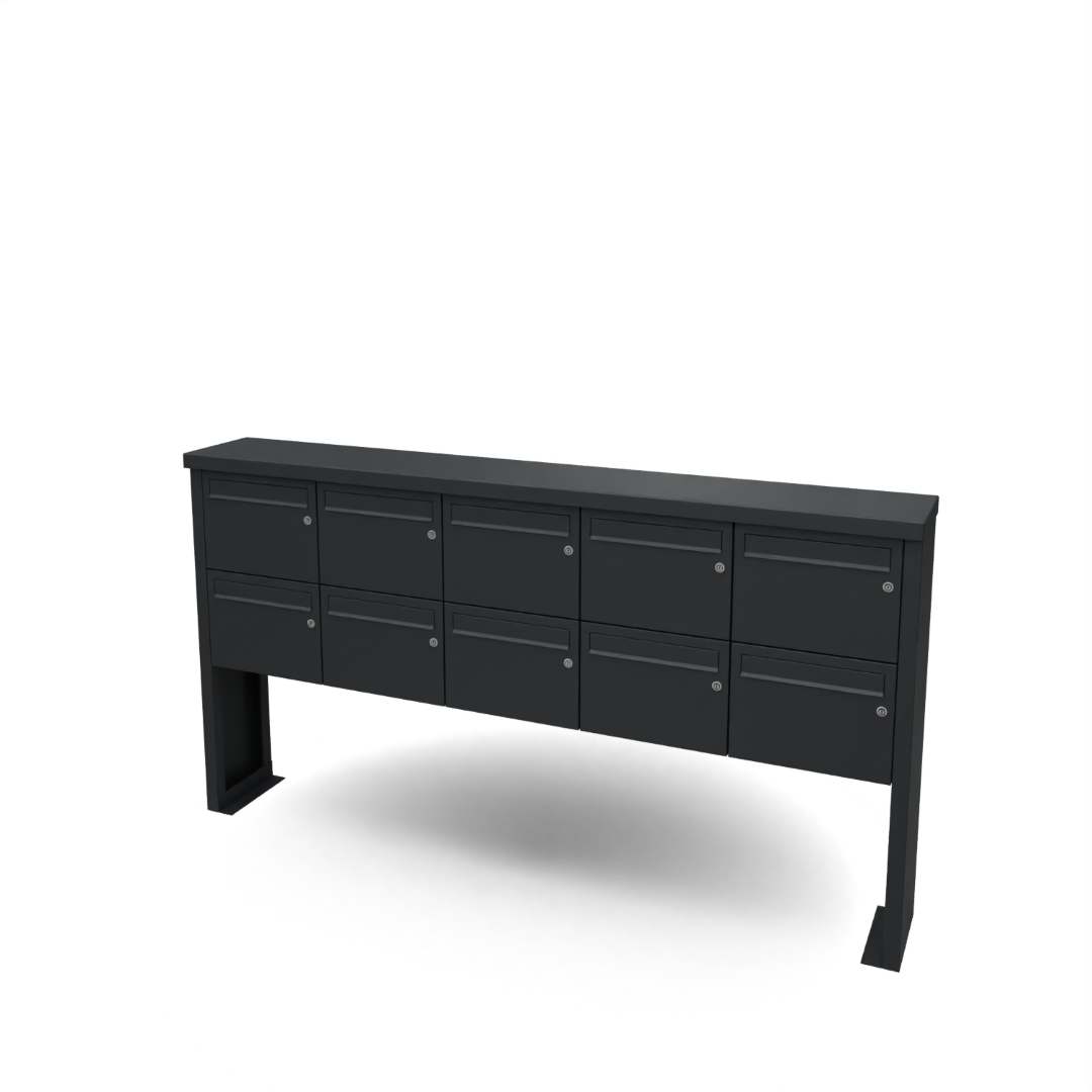 Geroba Multibox brievenbus 5 breed 2 hoog zwart - 