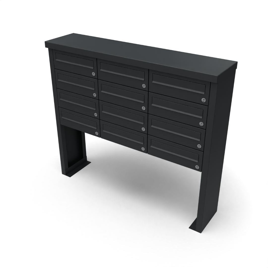 Geroba Multibox brievenbus 3 breed 4 hoog zwart - 