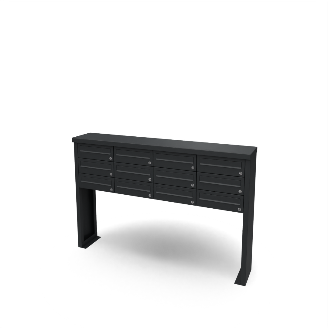 Geroba Multibox brievenbus 4 breed 3 hoog zwart - 