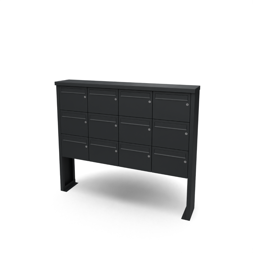 Geroba Multibox brievenbus 4 breed 3 hoog zwart - 