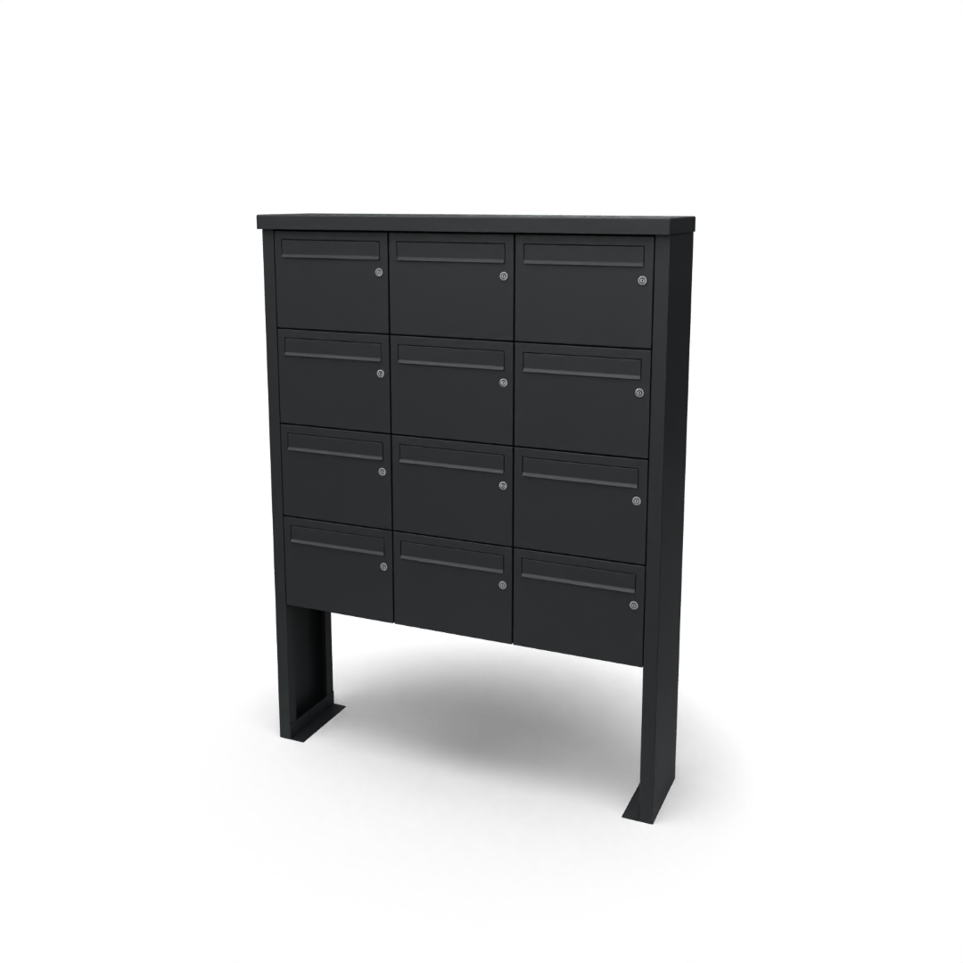 Geroba Multibox brievenbus 3 breed 4 hoog zwart - 