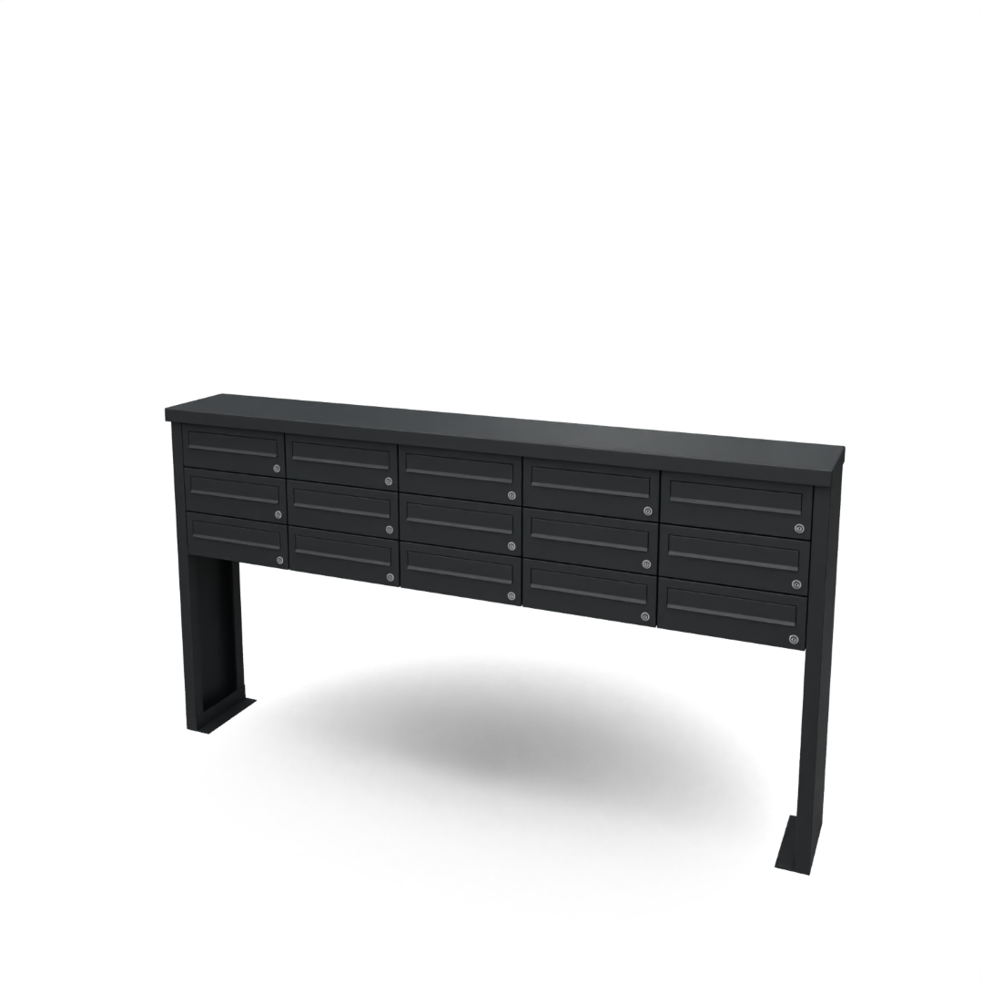 Geroba Multibox brievenbus 5 breed 3 hoog zwart - 