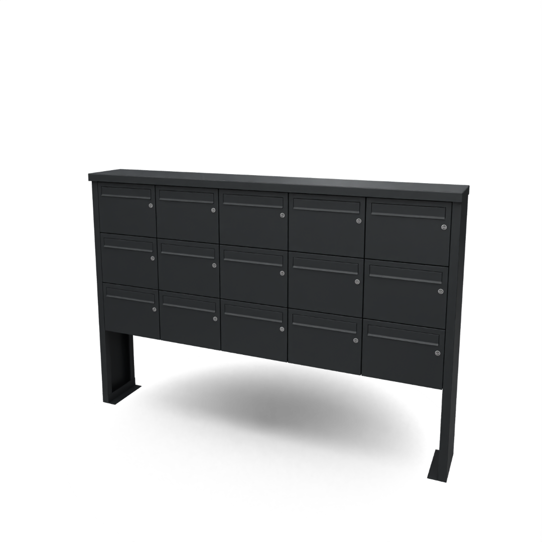 Geroba Multibox brievenbus 5 breed 3 hoog zwart - 