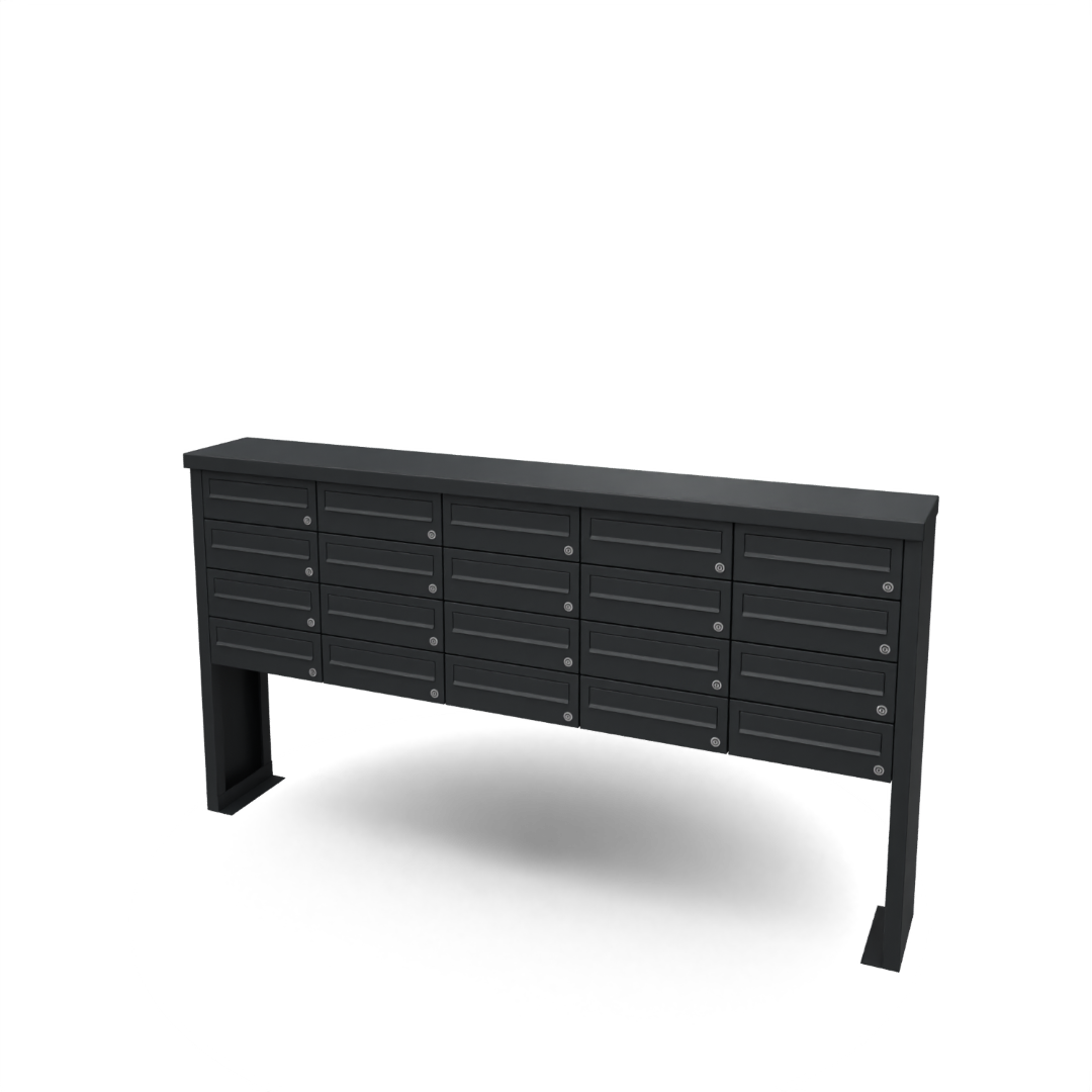 Geroba Multibox brievenbus 5 breed 4 hoog zwart - 