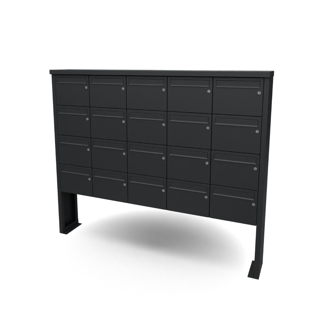 Geroba Multibox brievenbus 5 breed 4 hoog zwart - 