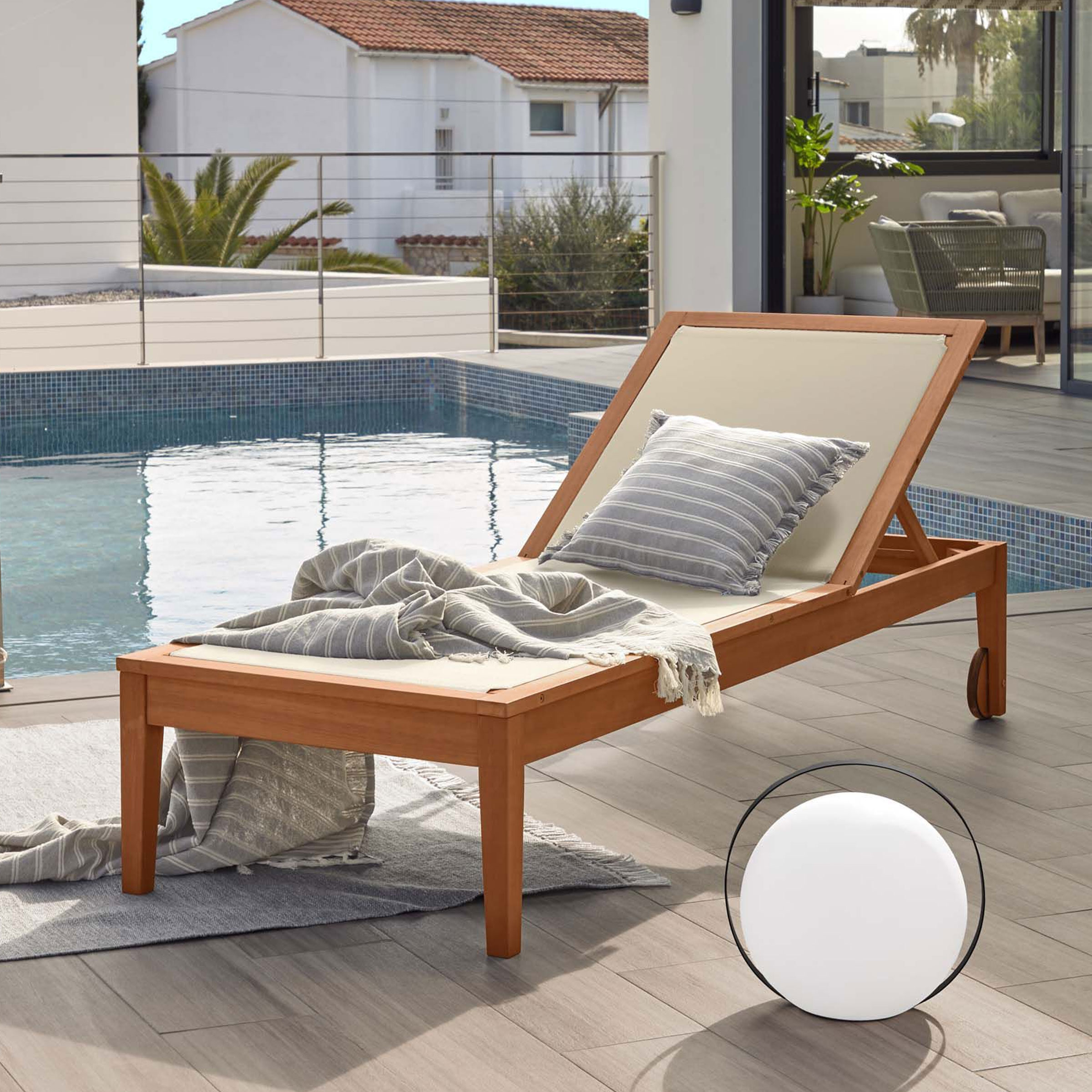 Kave Home Ligstoel Caterin, 195cm - Naturel