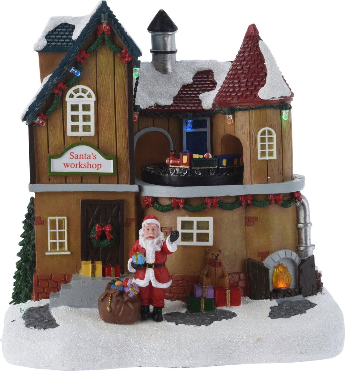 Hortus Kerstscene santa's workshop met led - 
