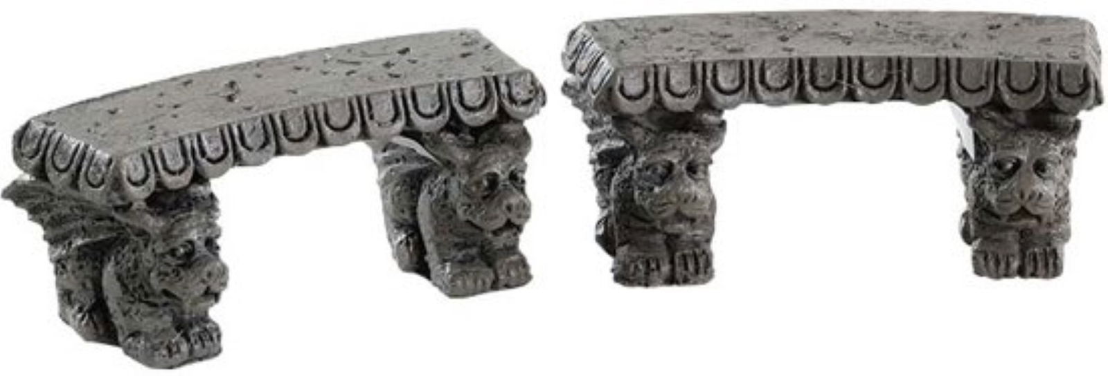 Lemax Gargoyle stone benches set of 2 - 