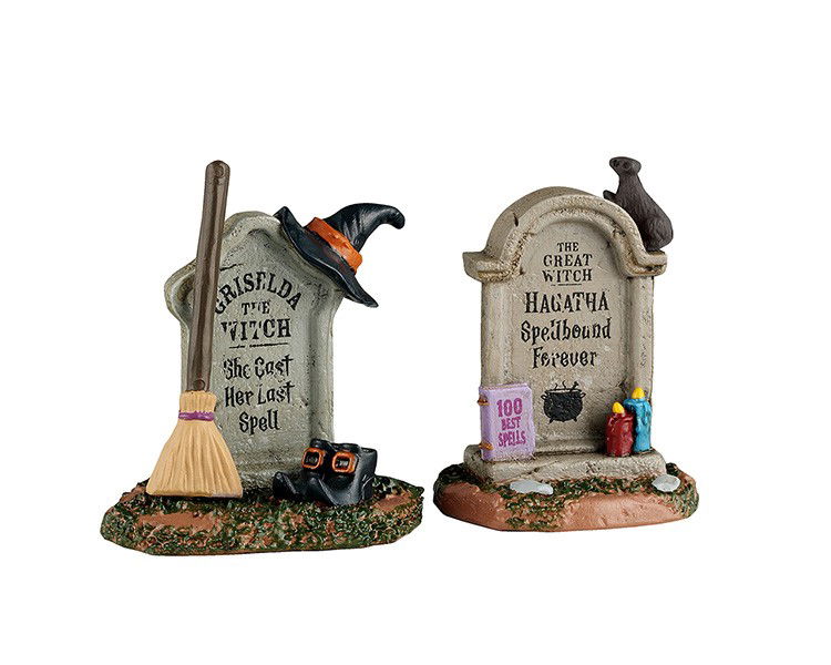 Lemax Halloweenminiatuur Witch Tombstones 4x10x16 cm 2st - 