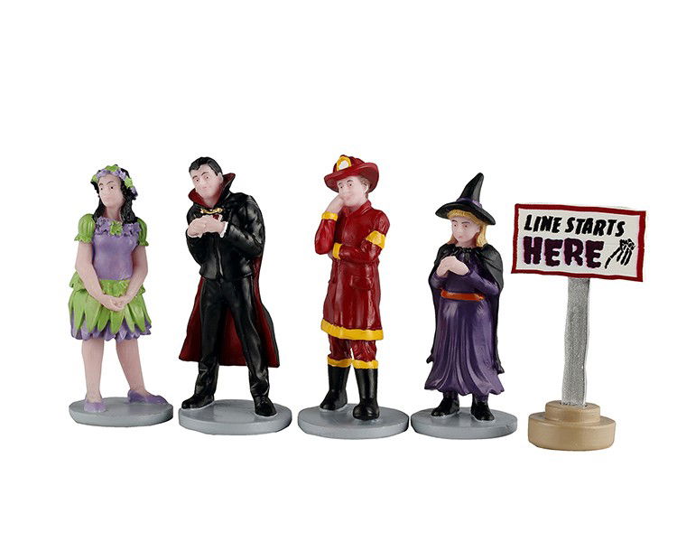 Lemax Halloweenminiatuur Line Starts Here 12x4x20 cm 5st - 