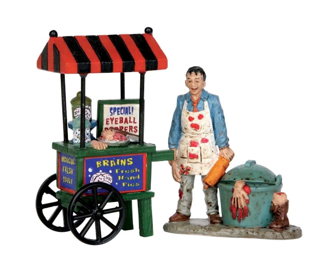 Lemax Zombie brains foodcart set of - 