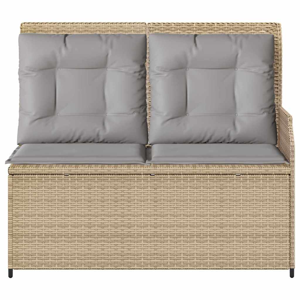 vidaXL Tuinbank met kussen Beige Poly riet