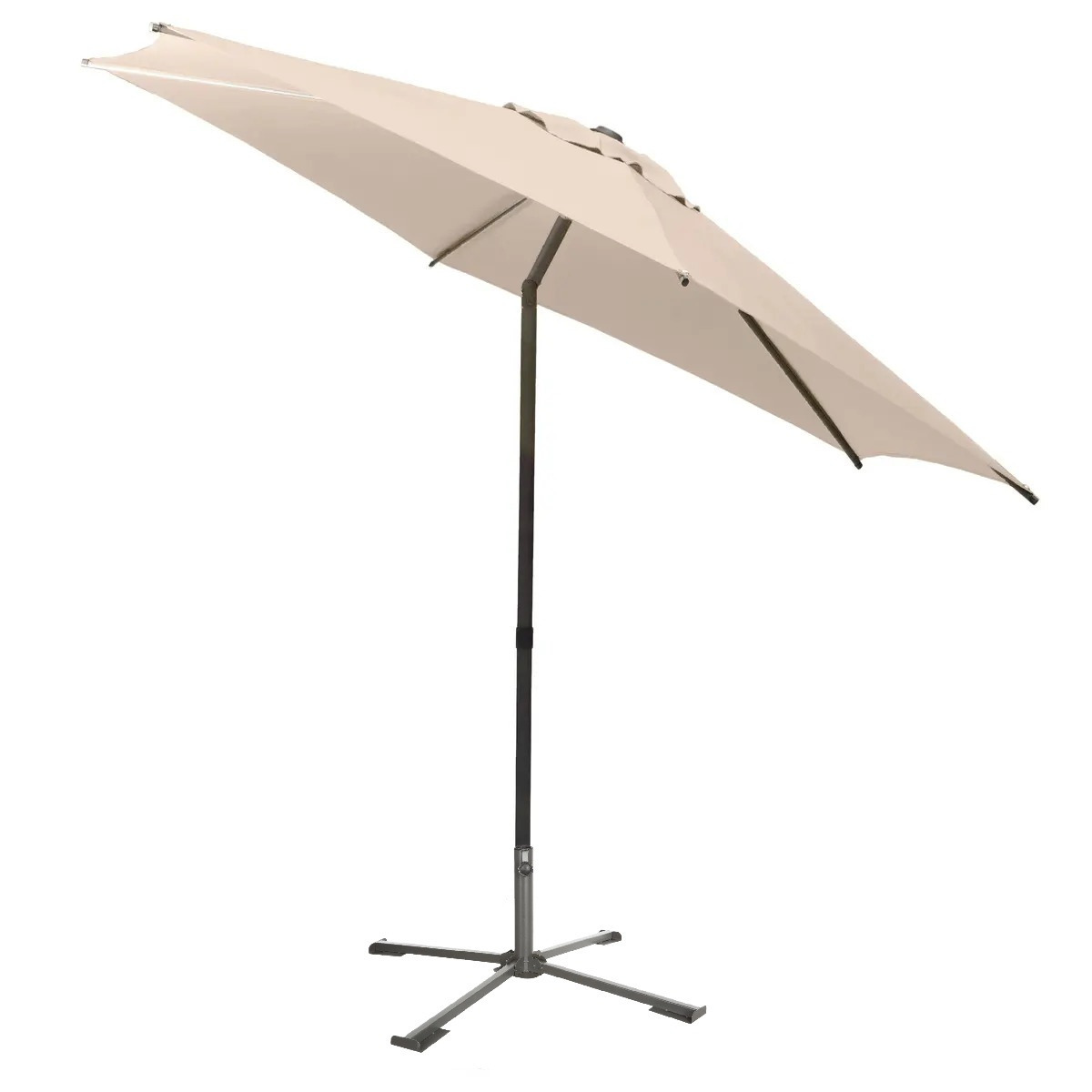 Hesperide Hespiride tuin terras Parasol Soya - lichtbeige - D270 x H220 cm - Steel mm - met kruisvoet -