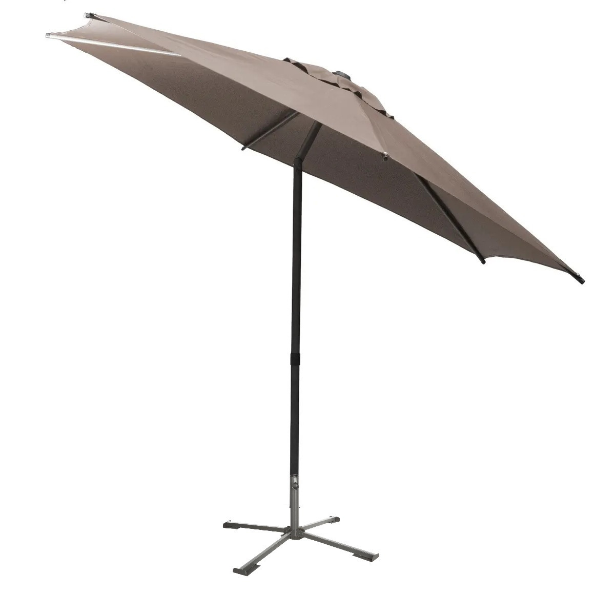 Hesperide Hespiride tuin terras Parasol Soya - taupe - D270 x H220 cm - Steel mm - met kruisvoet -