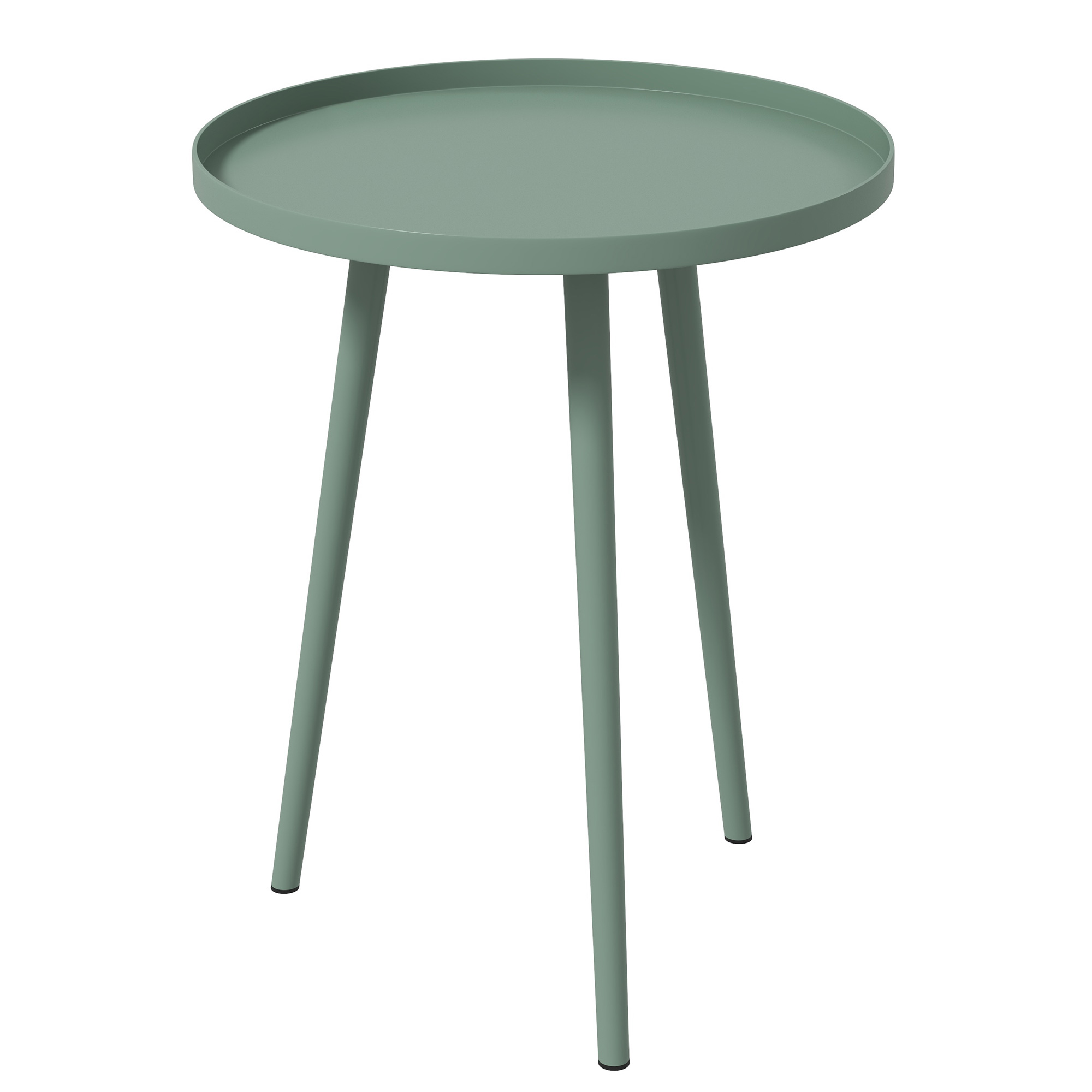 Outsunny Bijzettafel, Salontafel, Tuintafel, Terrastafel voor Tuin, Balkon, Staal, 40 x 40 x 50 cm, Groen