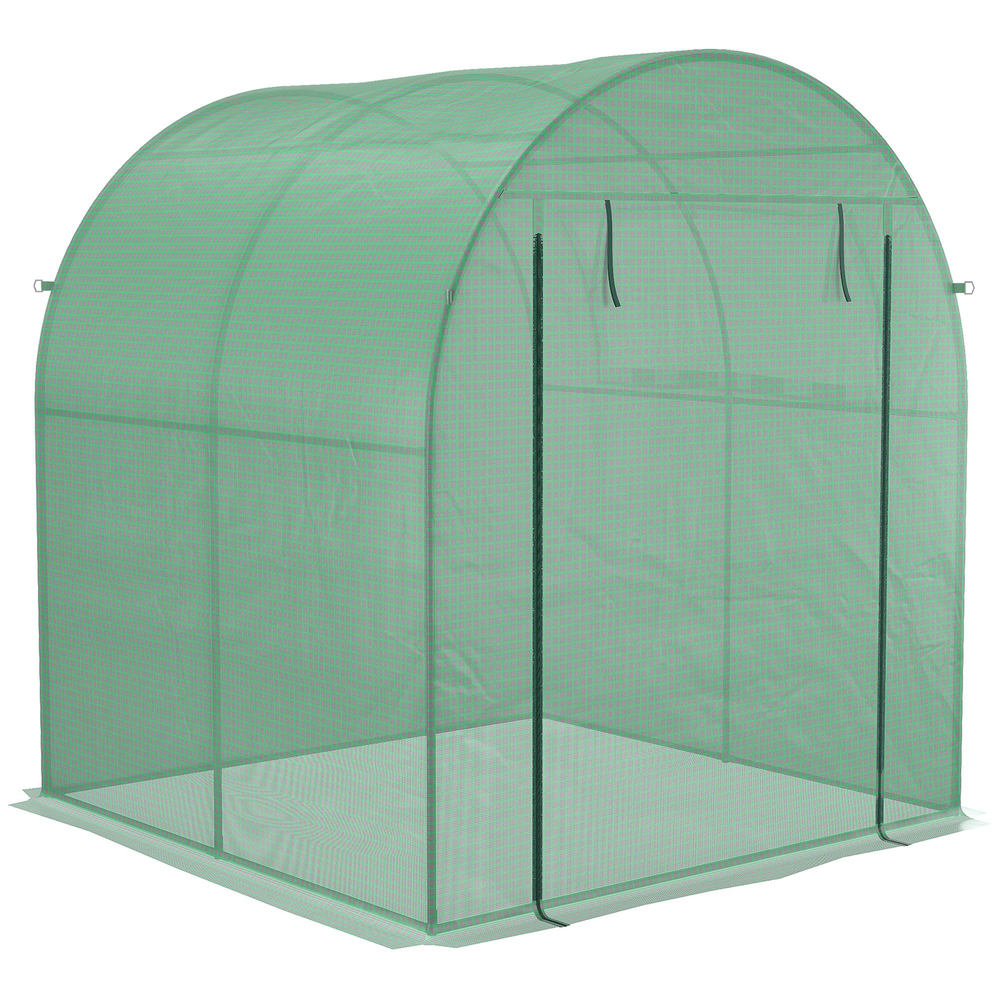 Outsunny Kas, Draagbaar Plantenhuis met Stalen Frame en Kunststof Bekleding, Groen