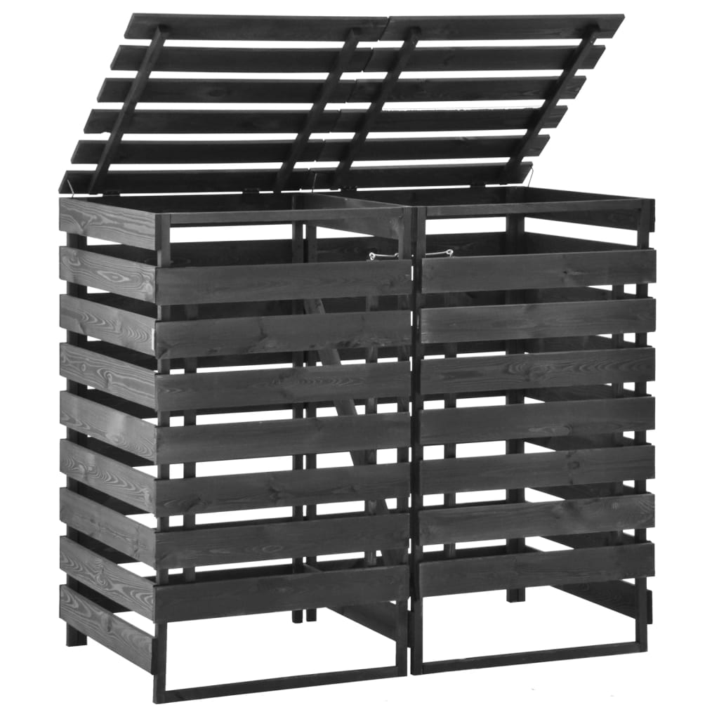 vidaXL Containerberging dubbel 140x75x121 cm geverfd grenenhout