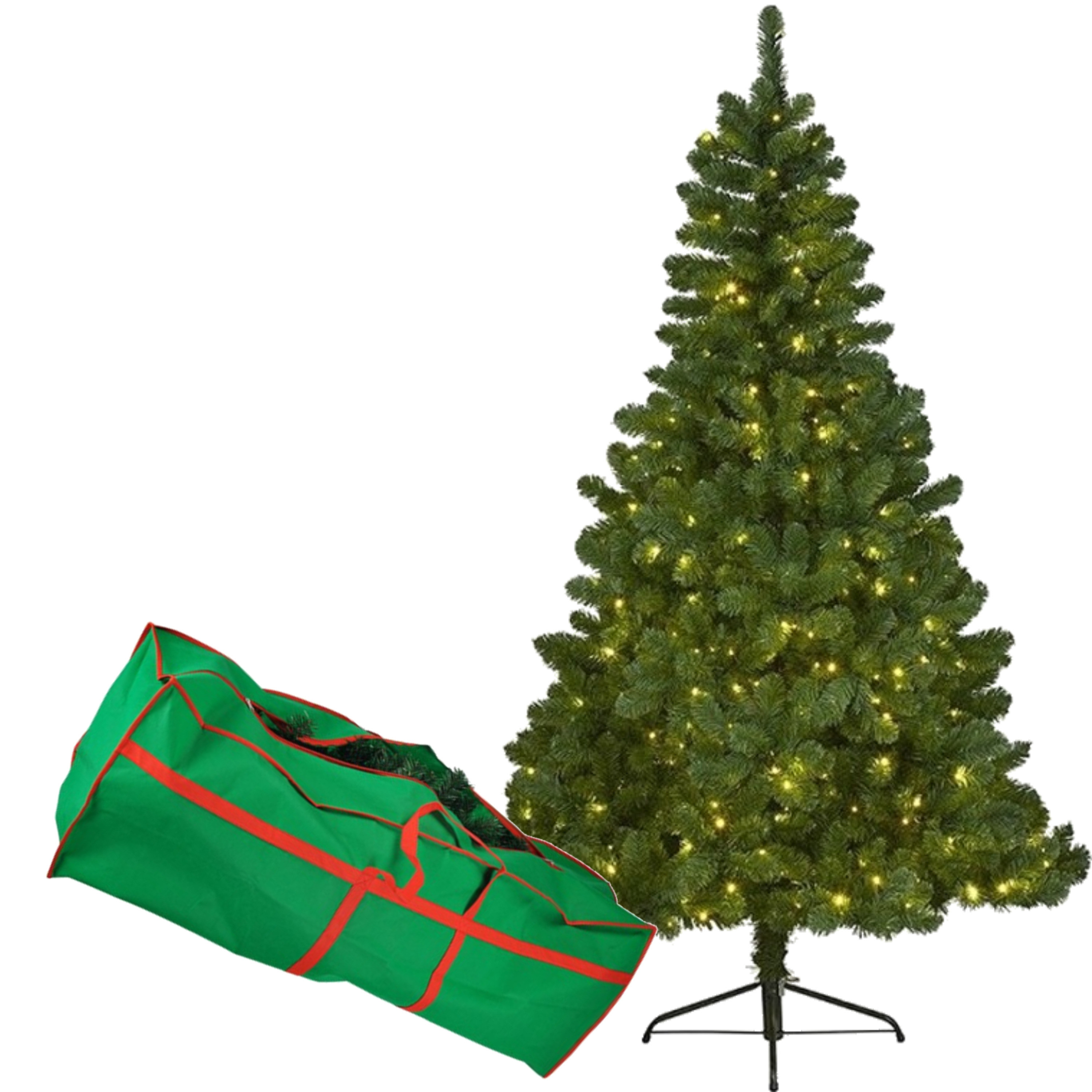 Merkloos Verlichte kunst kerstboom/dennenboom klein formaat 120 cm + opbergtas -