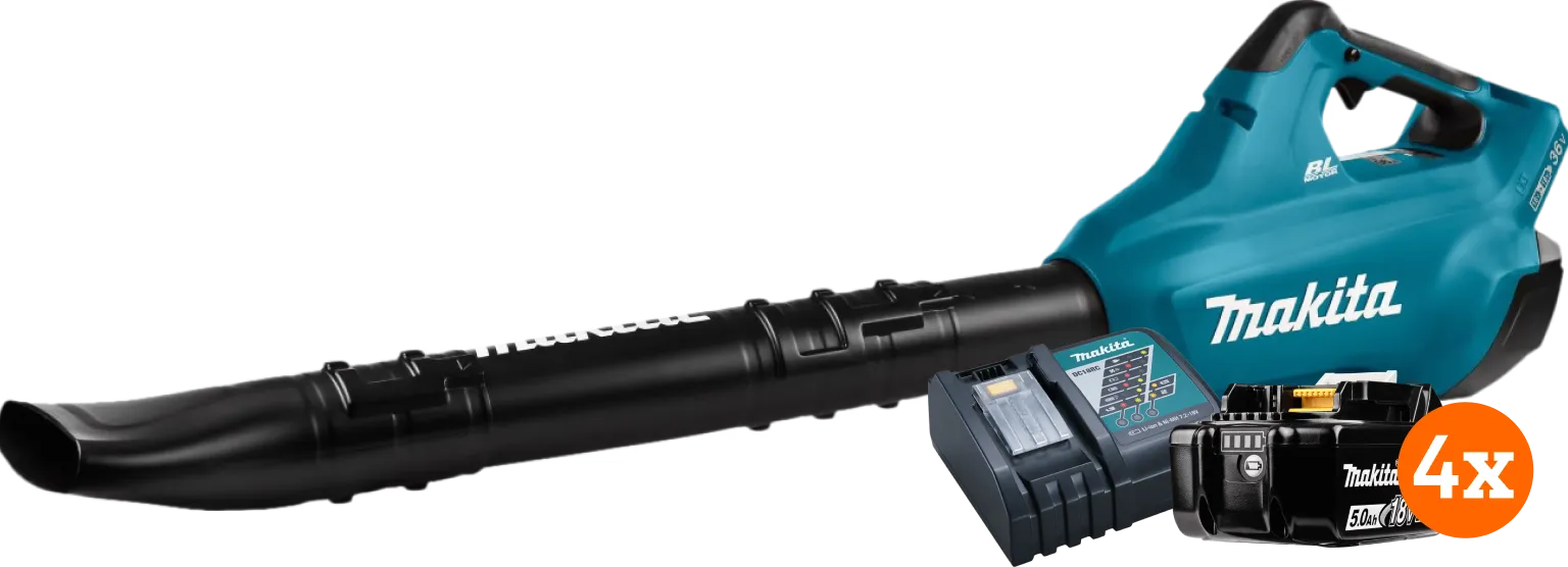 Makita DUB362Z 18v 5,0 Ah Accu (4x) Starterspakket