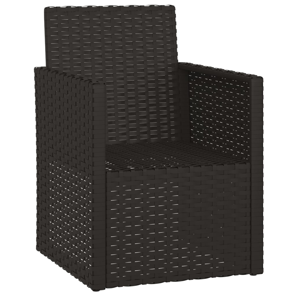 vidaXL Tuinstoel met kussen poly rattan zwart