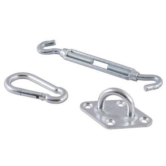 Merkloos 2x Schaduwdoek ophangaccessoires 3-delig -