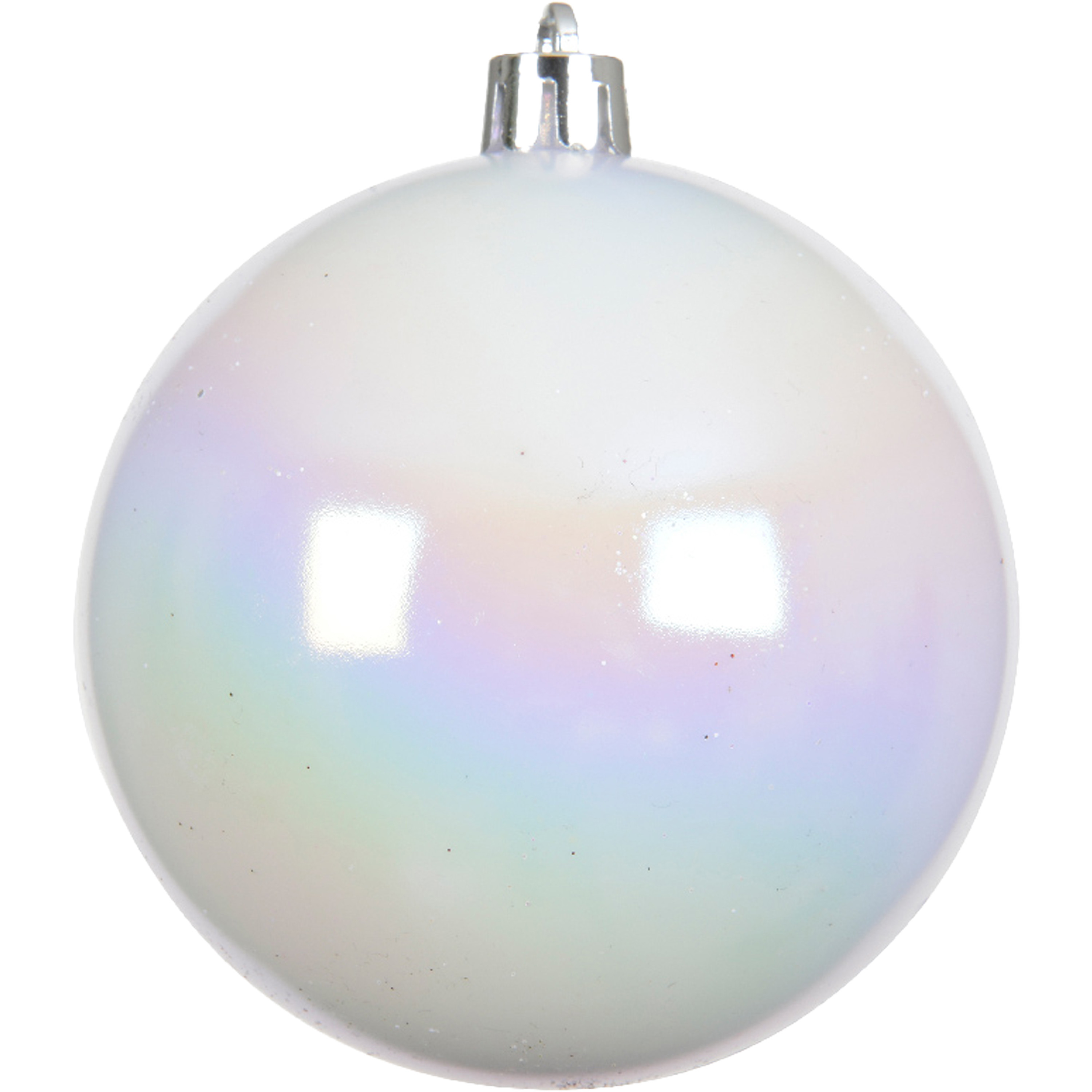 Decoris Kerstballen - 16x st - wit parelmoer - D4 cm - kunststof -