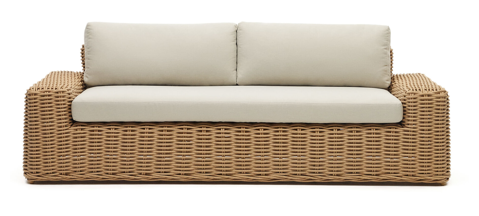 Kave Home 3-zits Bank Portlligat Rattan - Lichtgrijs