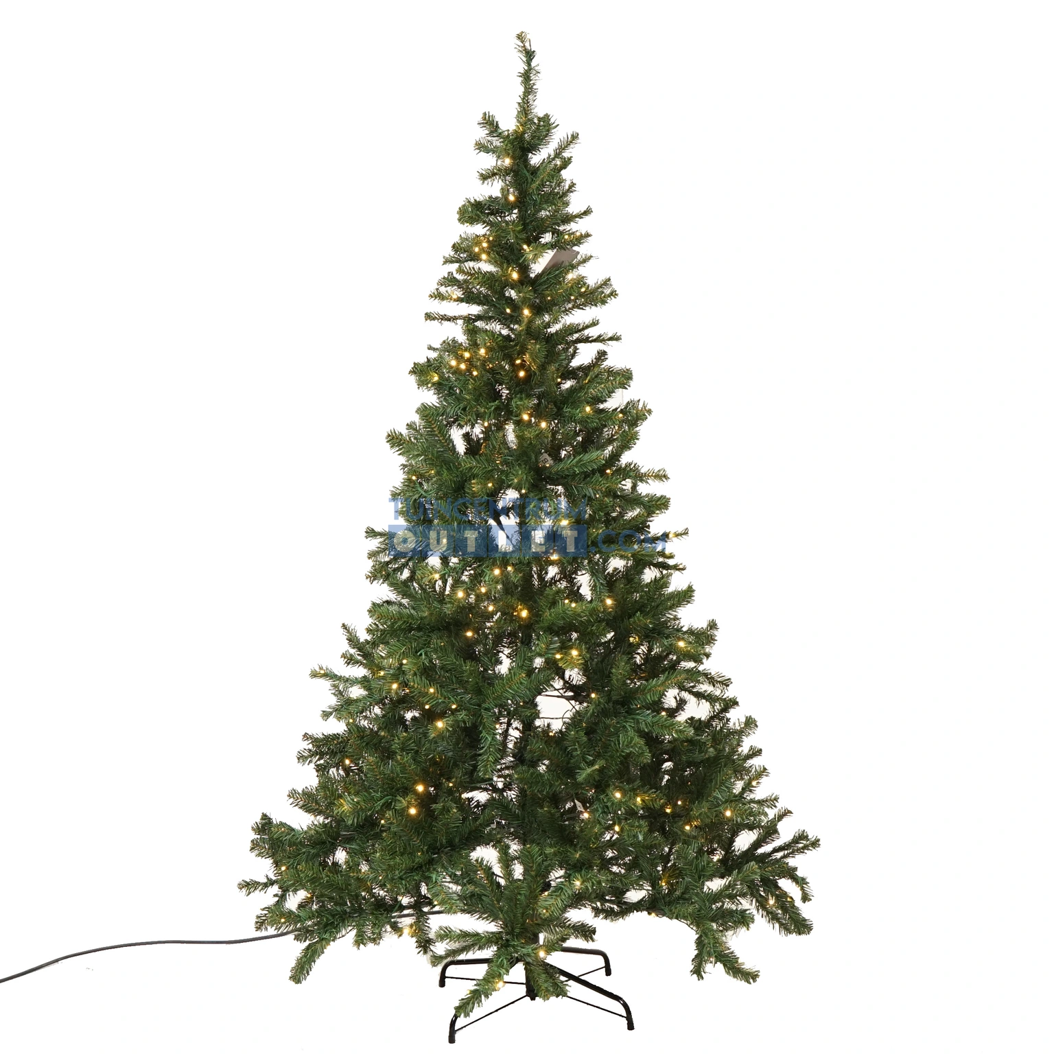 Everlands Kunstkerstboom Monarch Prelit 210 cm Hoog Groen Wit 320 lampjes 