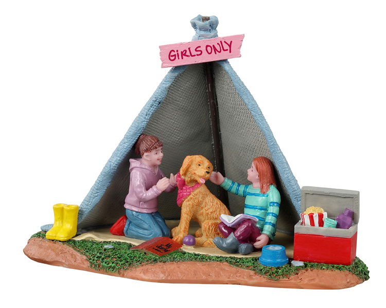 Lemax Girls backyard camping - 