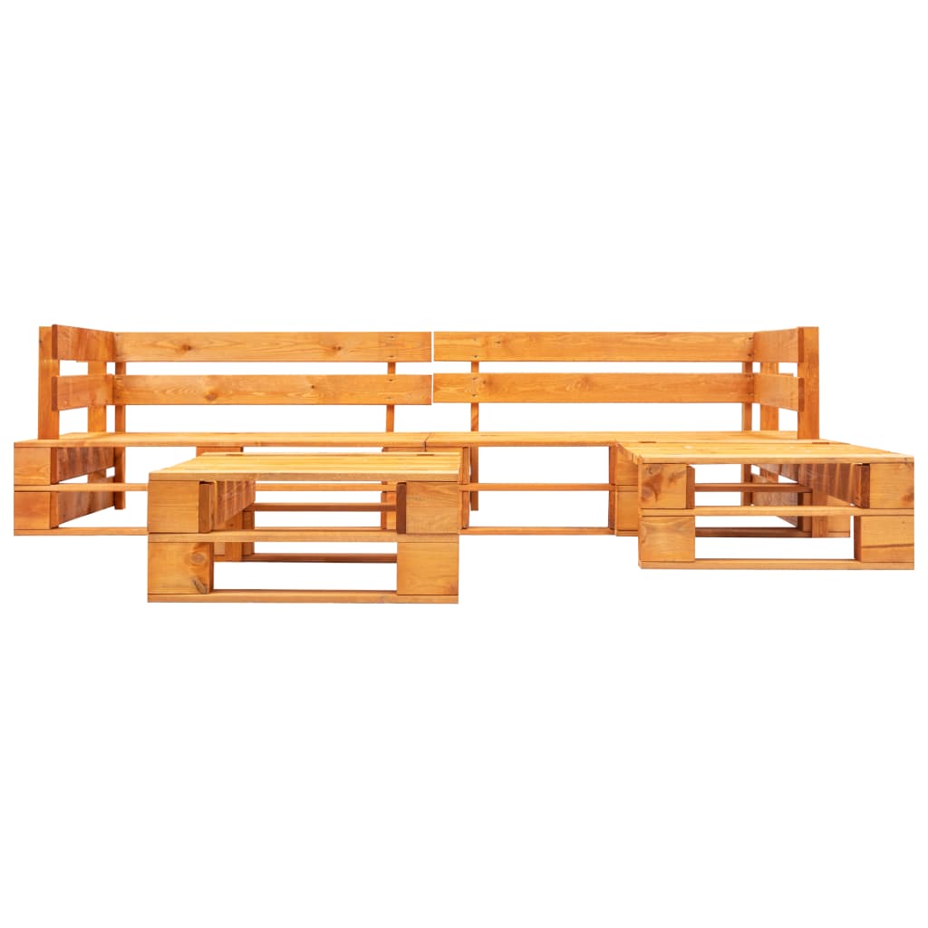 vidaXL 4-delige Loungeset pallet hout honingbruin