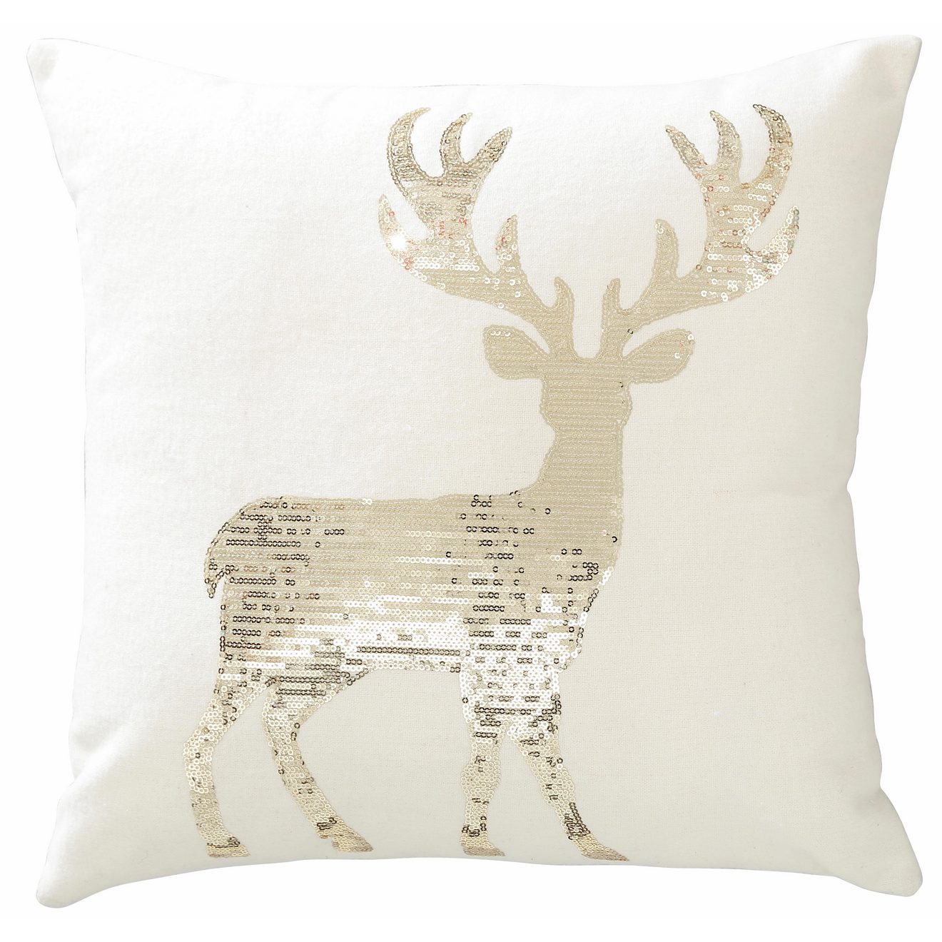Creativ deco Sierkussen Edelhert met goudkleurige pailletten (1 stuk)