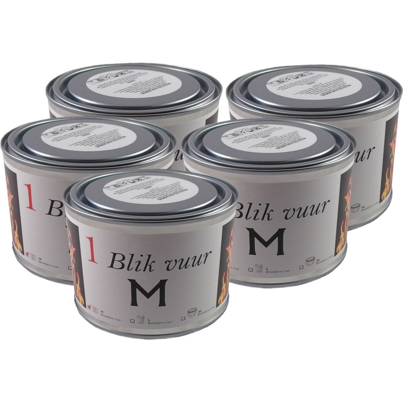 Merkloos Blik vuur tuinfakkel - 5x - 11 x 7 cm - 4 branduren - verlichting in blik - tuinkaars -