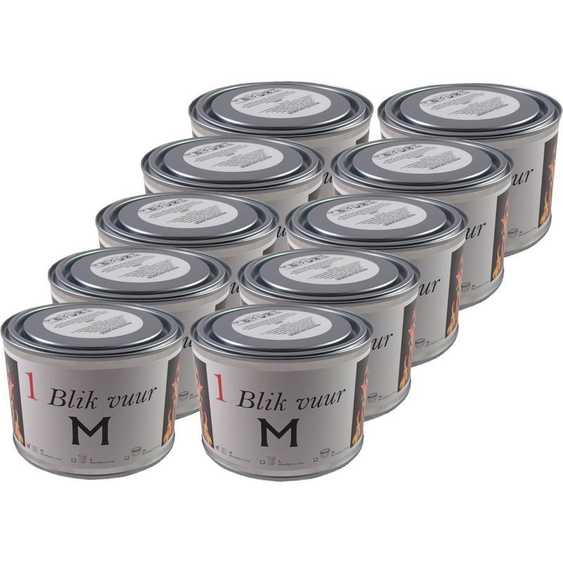 Merkloos Blik vuur tuinfakkel - 10x - 11 x 7 cm - 4 branduren - verlichting in blik - tuinkaars -